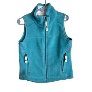 REI Fleece Vest Full Zip Outdoor Layering in Aqua Little Girl Size  6 or 7 Year